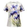 Women's Fashion Lace Hollow Print Round Neck Short Sleeve T-shirt Top