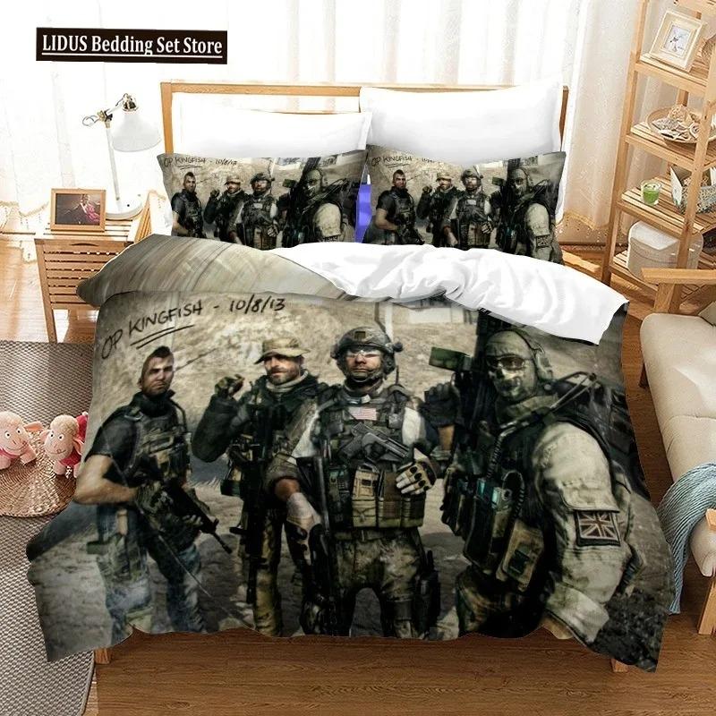 

Постільна білизна Call Of Duty Warzone Комплект односпальний, полуторний, двоспальний, queen, king Розмір ігрового комплекту для ліжка Дорослий, Дитяча спальня Комплекти з підковдрою 3D-друк 020 US Queen 228x228cm