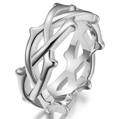European and American Wind Thorns Vines Make Stainless Steel Rings, Single Men Women Propose Marriage Engagement