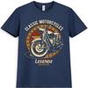 Classic Motorcycle T-Shirt, Vintage Bike Graphic, Legends Never Die Biker Design.