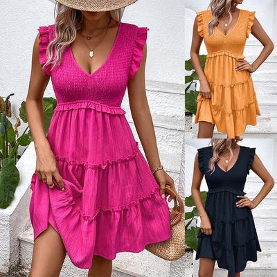 European & American Summer Vacation Sleeveless Slimming Dress