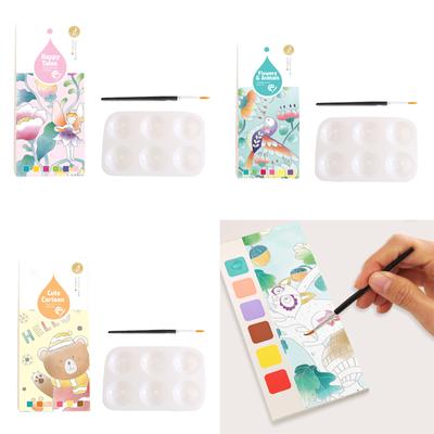Watercolor Coloring Books for Kid Toddler Art Drawing Watercolor Art Craft Set with Water Color Paint and Paint Brush