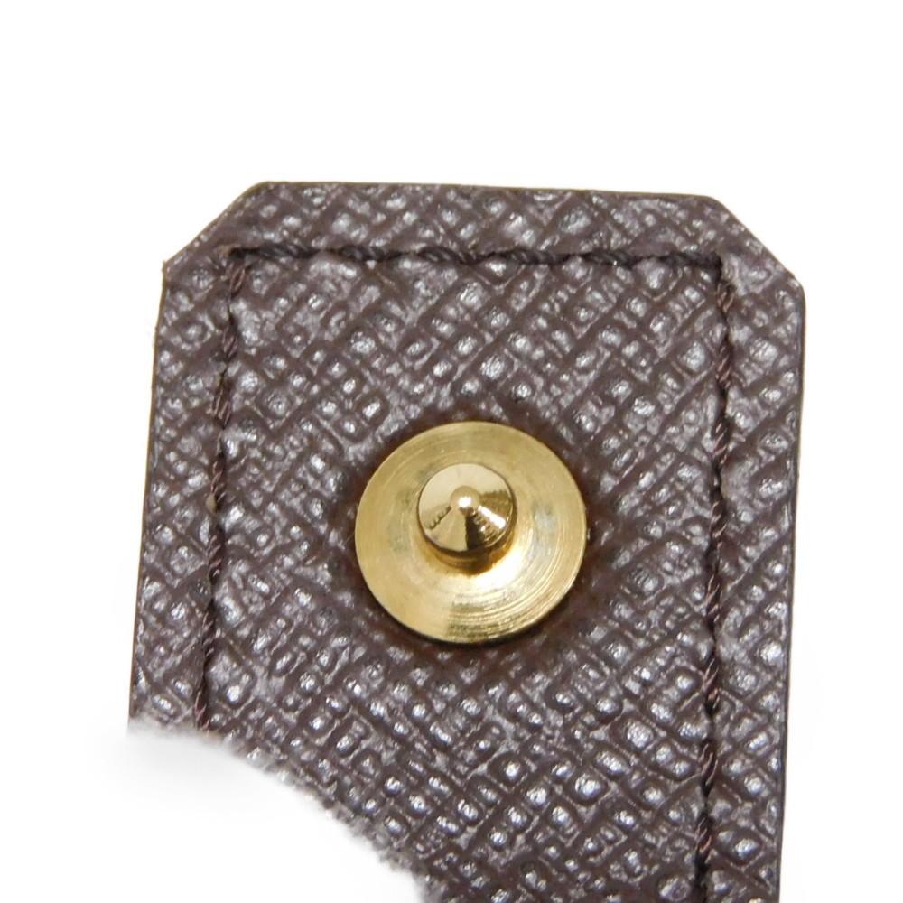 Used Damier Compact Zip Billfold Card Case with Brown Snap Button, 12564, and Coin Purse (N61668 7941 Logo) from Japan
