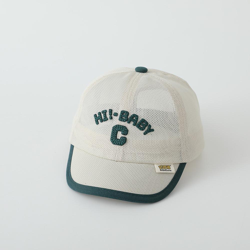 

Summer Children Peaked Hat Letter C Sports Visot Cap Ins Baby Baseball Cap Boys Girls бежевый