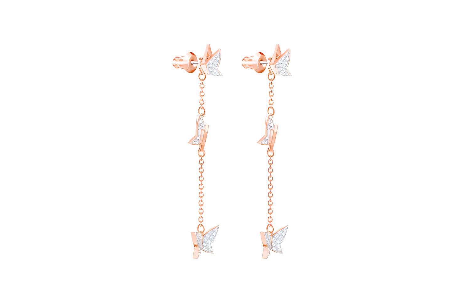 Swarovski Damen Beige Lilia Künstliche Kristallohrringe Roségold 5382364 - Bild 3