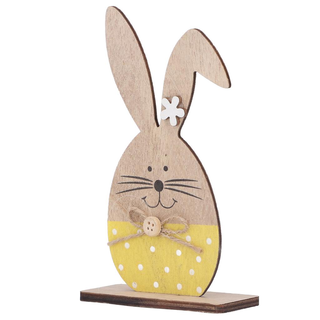 Wooden Rabbit Ornament Cute Nordic Style Desktop Bunny Decoration for Home Office Kindergarten