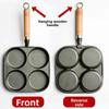 Four-hole Cast Iron Fried Egg Pan, Uncoated Non-stick, Universal for Induction Cooker and Gas Stove