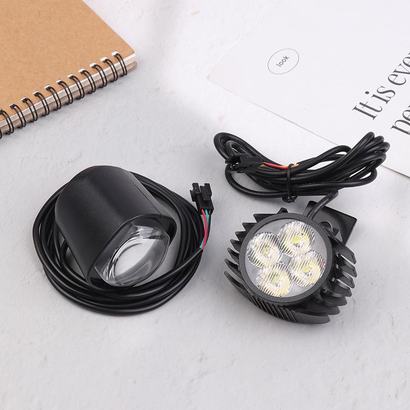 36-72V Electric Bicycle Light With Horn 12W LED Electric Scooter LED Front Light Waterproof Cycling Headlight For E-Bike
