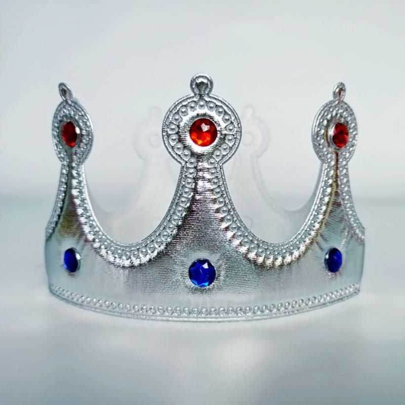 

Детская Корона на день рождения, детская праздничная тканевая повязка на голову для девочек, рождественский эластичный реквизит для фотосессии, наряды для фотосессии для ребенка одного года 54 CM серебряный