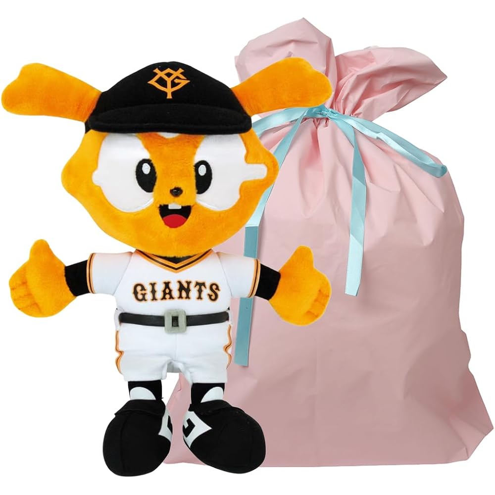 

Yoshitoku Jabito Sitting Plush Toy 21cm Yomiuri Giants Official Licensed Product Pink Color with Ribbon Gift Bag