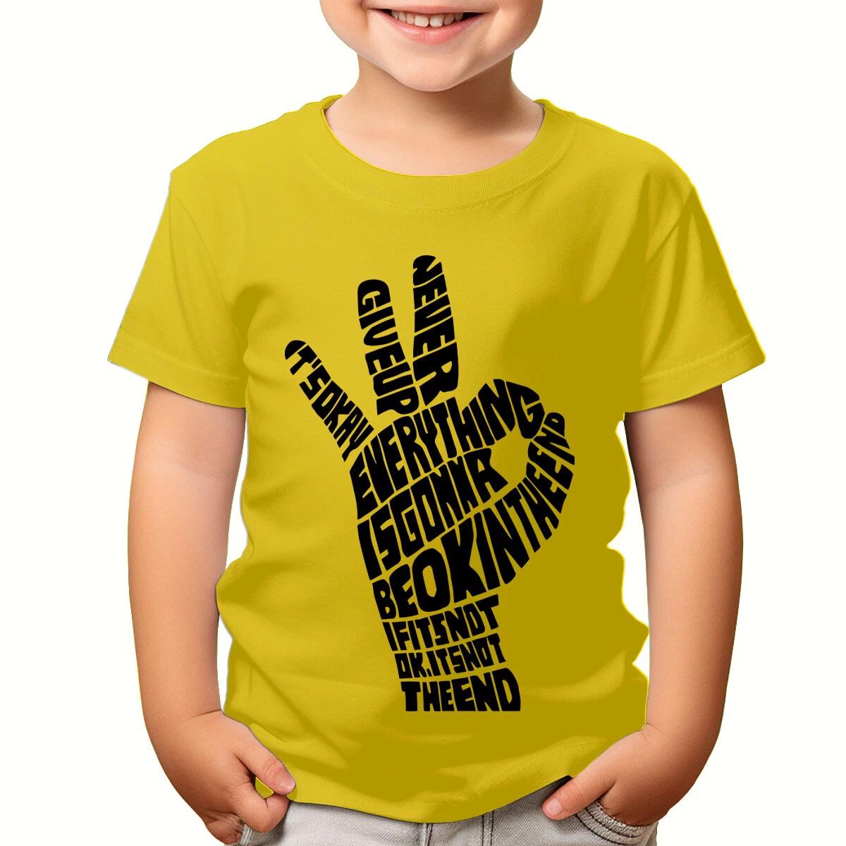 Motivational Boys Girls T-Shirt Everything is Gonna Be Ok Mental Health Top #V 100