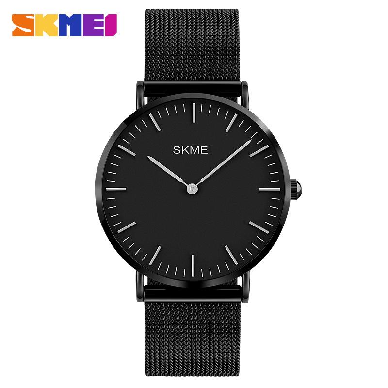 Moment Beauty Fashion Simple Men's Watch Korean Edition Thin Dial Stainless Steel Mesh Belt Student Casual Quartz Watch