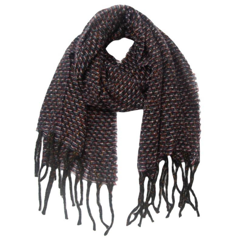 New scarf autumn and winter men's and women's fringed colored flower scarf shawl