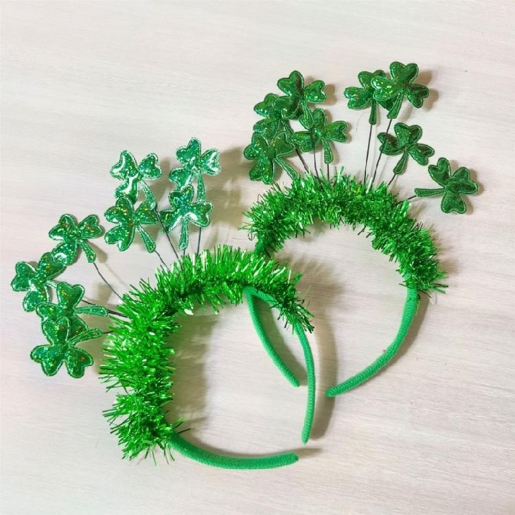 Christmas Party Headband Tinsel Three Leaves Hair Hoop for Adult Teens New Year