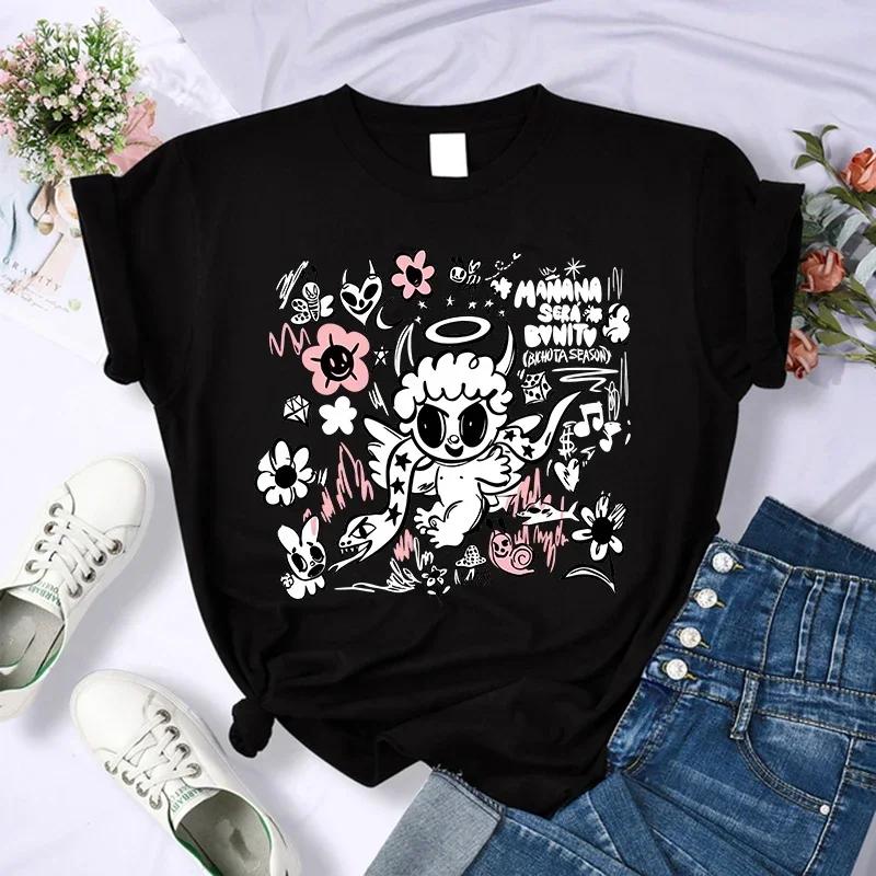 Y2k 90s Unisexana Sera Bonito Bichota Karol G Unisexs Tshirt Summer Casual Short Sleeve Tshirts O Neck Tee Trendy Unisexs Clothing