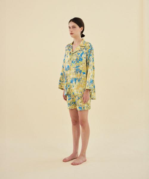 [2Dreamers] Flower Print Silk Pajamas [Shipped from Korea] 100% Authentic