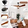 Sofucor Solid Wood  Ceiling Fan with LED Light, Remote Control, DC Power Supply, 132 cm, Timer, For Bedroom and Living Room