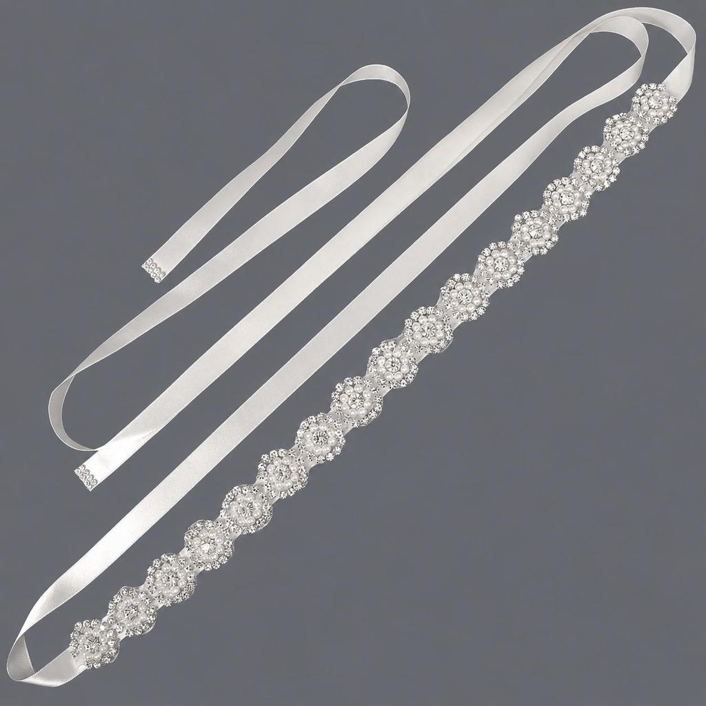 Elegant Silver Rhinestone Wedding Belt – Versatile High-End Dress Accessory for Fashion Shows and Performances
