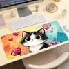 Cute Watercolor Cartoon Pet Animal Gaming Mouse Pad AntiSlip Rubber Desk Mat Stitched Edges For Pc Laptop Home Office Decor