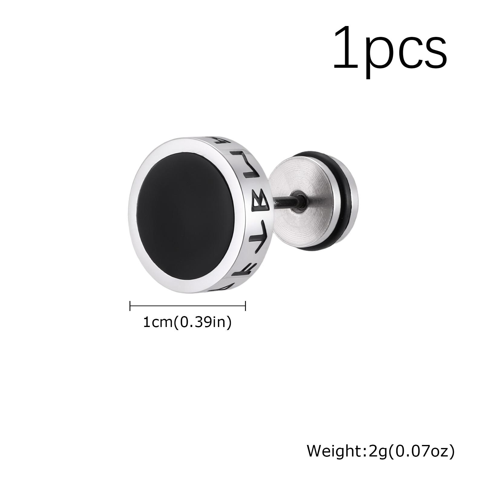 

Men s Vintage Norse Viking Runes Round Earrings, Fashion Stainless Steel Stud Earrings, Stylish Natural Stone Jewelry Gifts