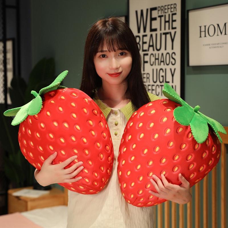 Large Strawberry Plush Pillow For Girls Ins Style Fruit Cushion Toy