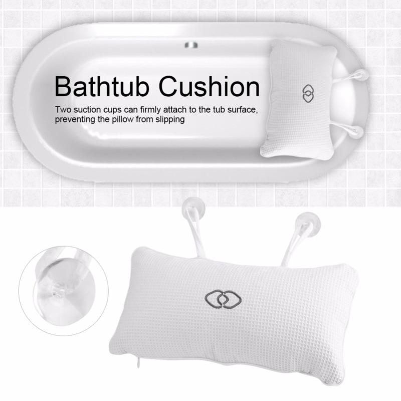 Luxury Spa Bath Pillow With Suction Cups Soft Neck Head Back Support Bathtub Cushion Hot Tub Relaxing Accessories