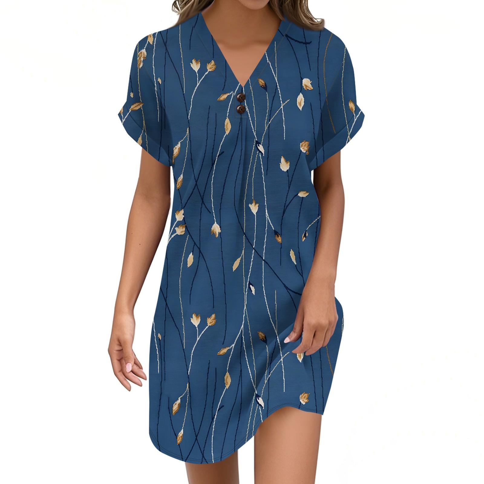 

Женский пуловер с V-образным вырезом и винтажным цветочным принтом, повседневное платье на пуговицах L