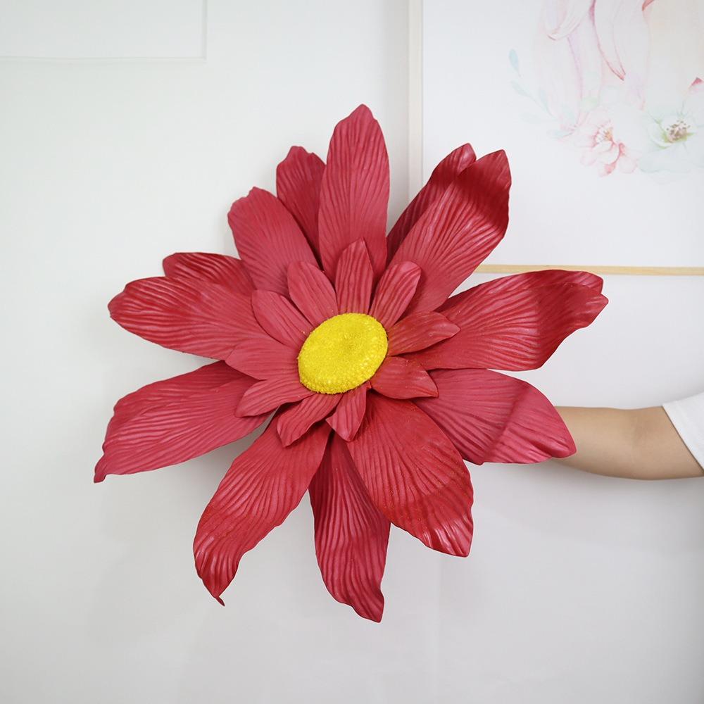 

50cm Artificial Daisy Waterproof Fake Flowers New PE Foam Daisy Window Show Arrangement темно-красного