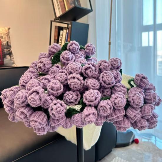 Rose Bouquet Blanket Handmade Crocheted Rose Blanket Floral Design Throw Blanket