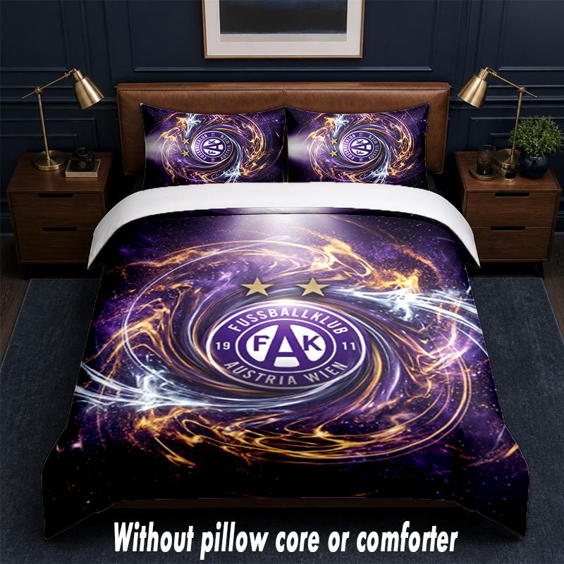 Austria Wien FC Design Bed Bedding Set 1 Duvet Cover + 2 Pillowcases Soft Breathable Household Bed Linens