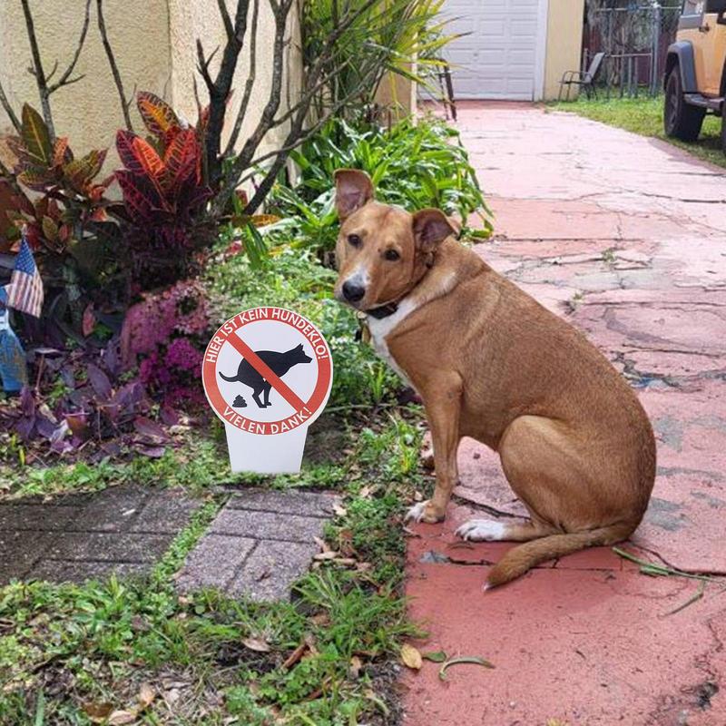 No Pooping Dog Signs For Yard Waterproof No Dog Pooping Sign Eye-Catching Warning Novelty Gag Caution Yard Stakes For Home