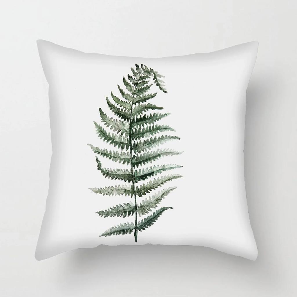 Simple Fresh Leaf Pattern Print Cover Car Sofa Cushion Cover Luxury Home Decoration Cushion Cover