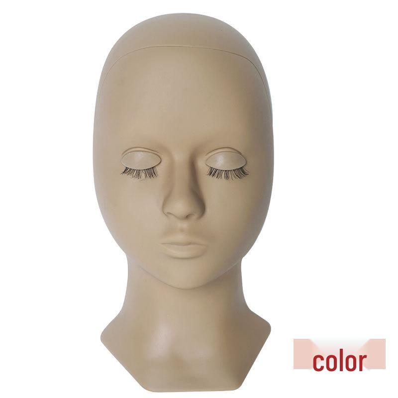 Realistic Silicone Mannequin Head for Eyelash Extension Practice with Removable Eyelids