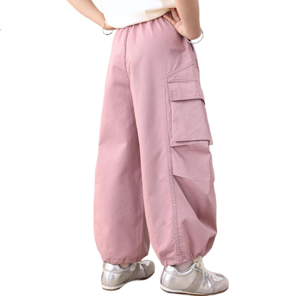 LUSON Chen Da Zhu Children's Clothing, Girls' Cargo Pants, New Style for Older Kids, 2025 New Trendy Loose-Fitting Sports Pants for Girls