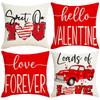 New Valentine's Day Pillow Love Letter Print Pillow Simple and Versatile Linen Pillow