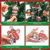 Yousheng 12/24/36Pcs Christmas Wooden Hanging Decoration Farmhouse Rustic Holiday Party Winter Xmas Tree North Pole Hanging Ornament Sign
