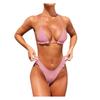 Women Contrast Panel Bandage Bikini Set Push-Up Swimwear Beachwear Swimsuitit