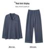 Men's Plus Size Cotton Pajamas Cardigan Set for Spring/Autumn - Long Sleeve, Lightweight, Casual Wear for Home or Out.
