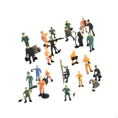 27Pcs 1/87 Railway Worker Miniature Figures Photo Props Craft Decorative Mini People Figurines for