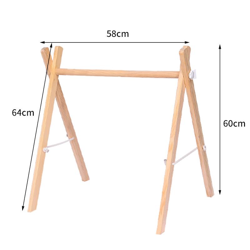 Nordic Wooden Baby Fitness Toy with Bells and Hanging Ornaments