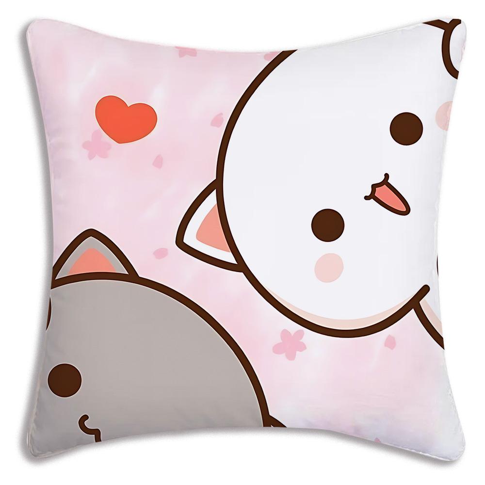 Cute PeachS And G-GomaS Pillow Covers Cartoon Sofa Decorative Home Double-sided Printing Short Plush Cute Cushion Cover
