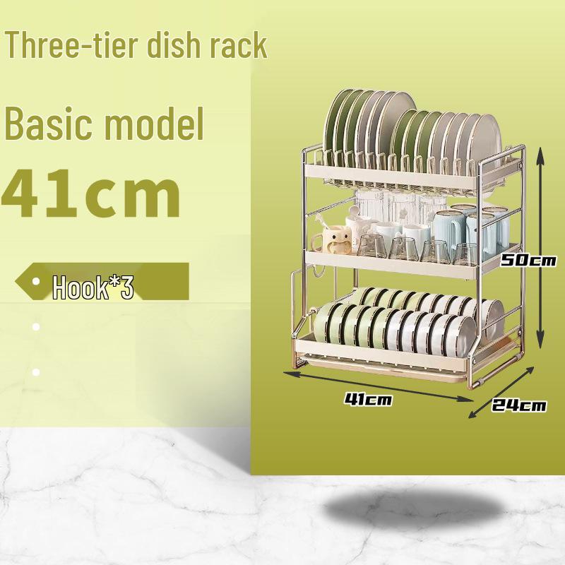 Multi-layer Kitchen Countertop Dish and Plate Organizer Rack
