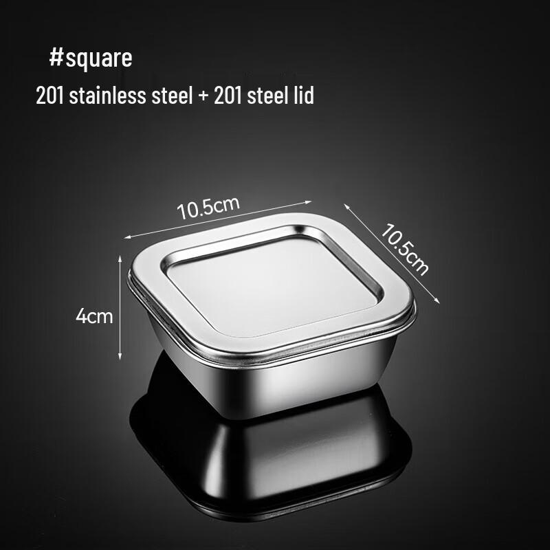 Meiliya 304 Stainless Steel Square Food Storage Containers with Lids (Set of 10)