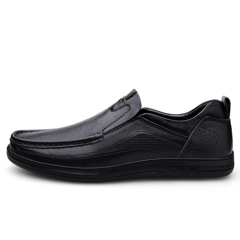 Men's Shoes Autumn New Casual Leather Shoes Breathable One-pedal Lazy Shoes Driving Shoes Korean Version of British Soft-soled Dad Shoes