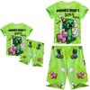 Minecraft Digital Print Kids Cartoon Pajama Set With Soft Fabric For Boys And Girls