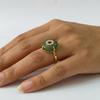 Fashion Green Donut Stainless Steel Rings for Women Inlaid Mini Zircon Waterproof 18K Gold Plated Knuckle Ring Wedding Jewelry