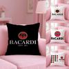 B-Bacardi Logo Cushion Cover Plush Fabric Soft Double-Sided Printed Invisible Zipper Sofa Pillow Case Home Decor