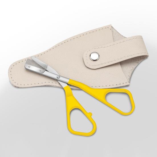 Eyebrow Trimming Scissors with Comb Stainless Steel Professional Non-Slip Precision Eyebrow Trimmer Men Women Brow Hair Removal Grooming Tool