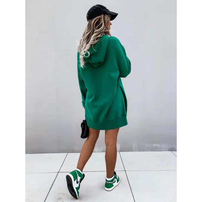 YYFS Women's Fashion Casual Solid Color Print Long Sleeve Hooded Hoodies & Sweatshirts