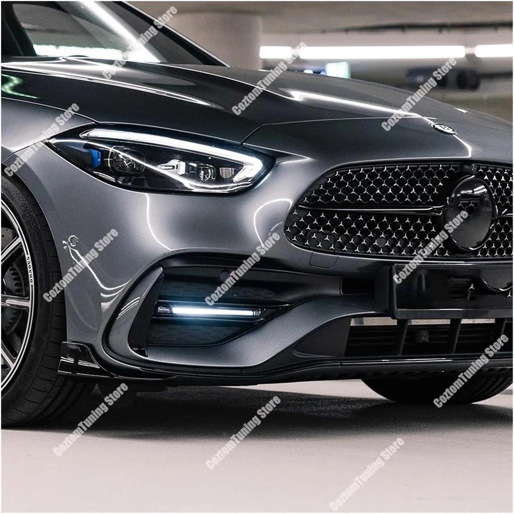 Compatible With Mercedes W206 B Style Front Inserts With LED Locating Light C Class C200 C300e C400e C43 2021-2023 Foglamp Grille LED Trim